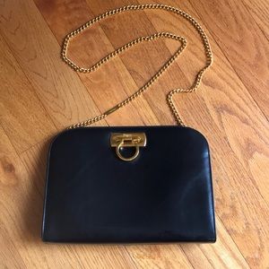 Salvatore Ferragamo Dark Blue Leather Purse